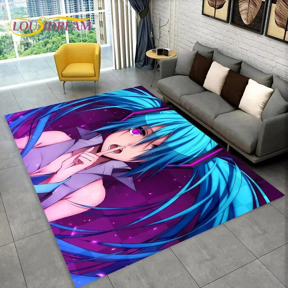 Japan Music Cartoon Characters Miku Carpet Rug for Home Living Room Bedroom Sofa Doormat Decor,kids Area Rug Non-slip Floor Mat