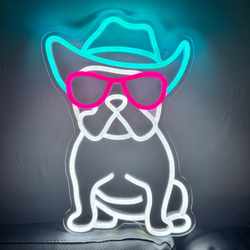 Neon Dachshund Bulldog Cat Skateboard LED USB Light