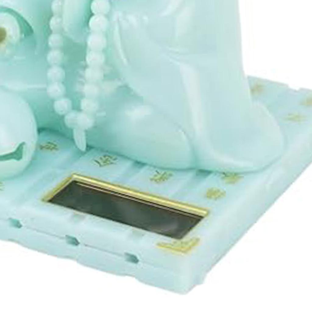 Little Monk Figurine Solar Ornament Auto Nodding Knocking Buddha Statue Toy for Car Dashboard