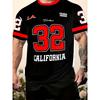 Men's Fashion Los Angeles California No. 32 Print Short Sleeve 3D Print Short Sleeve Sporty Casual Short Sleeve Stretch Fabric