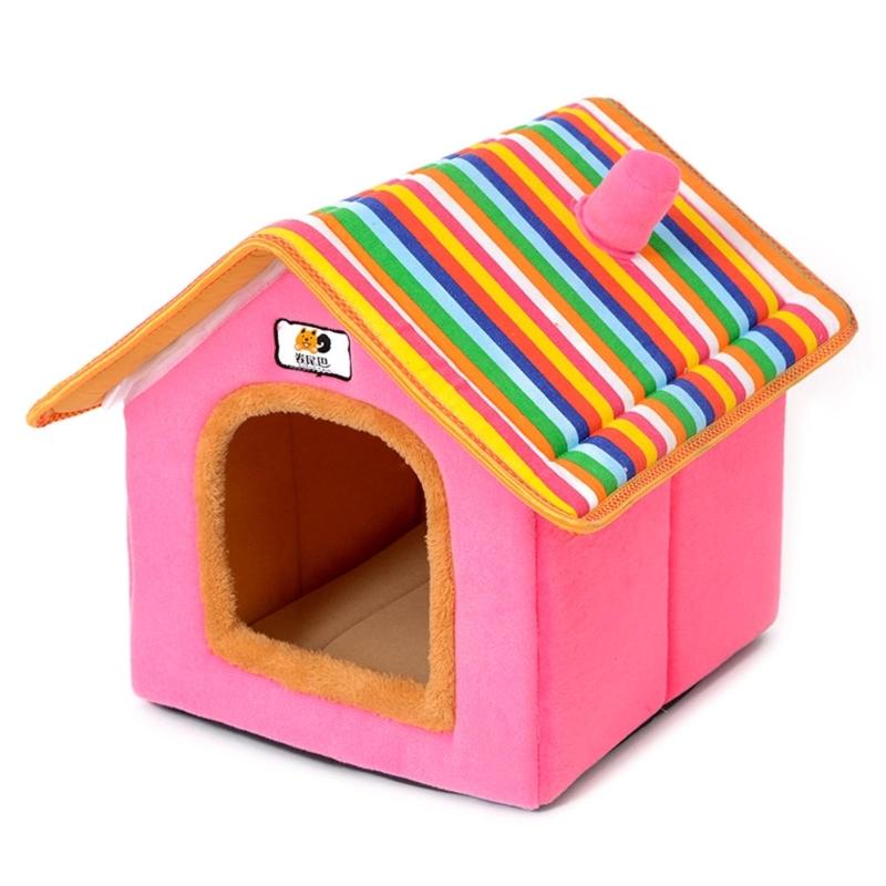 House-Shape Cat Cave Bed Tent for Indoor Small to Large Cats Machine Washable Ultra-Soft Cushion Anti-Slip Bottom