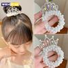 2 ks Módní perlové korunky princezny do vlasů Gumičky Dětské gumičky na culík Doplňky pro styling vlasů