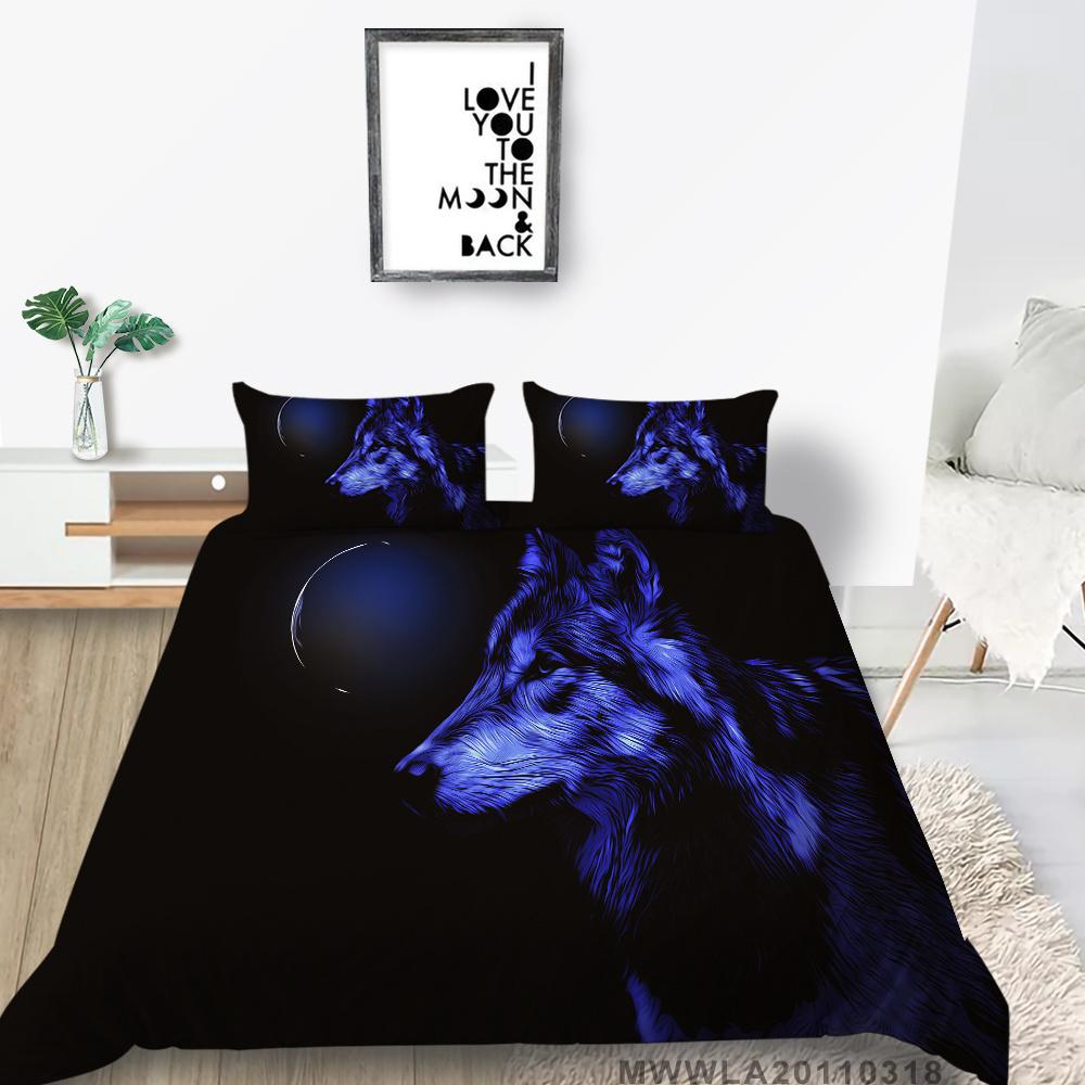 2023 New Style Comforter Cover Set 3D Wolf Printing Duvet Cover Animals Polyester Home Textiles Boys Girls Single Size Pillowcase