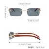 3 Pcs Men's Metal Square Frameless Retro Elegant High-end Light Luxury Casual Versatile Fashion Glasses