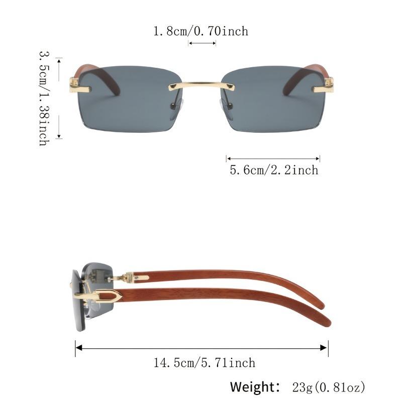 3 Pcs Men's Metal Square Frameless Retro Elegant High-end Light Luxury Casual Versatile Fashion Glasses