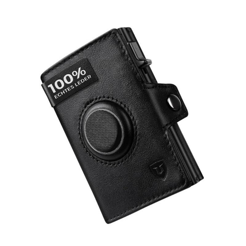 RFID-blokkerende lommebok for menn Ekte skinnlommebok med myntlomme Lommebok
