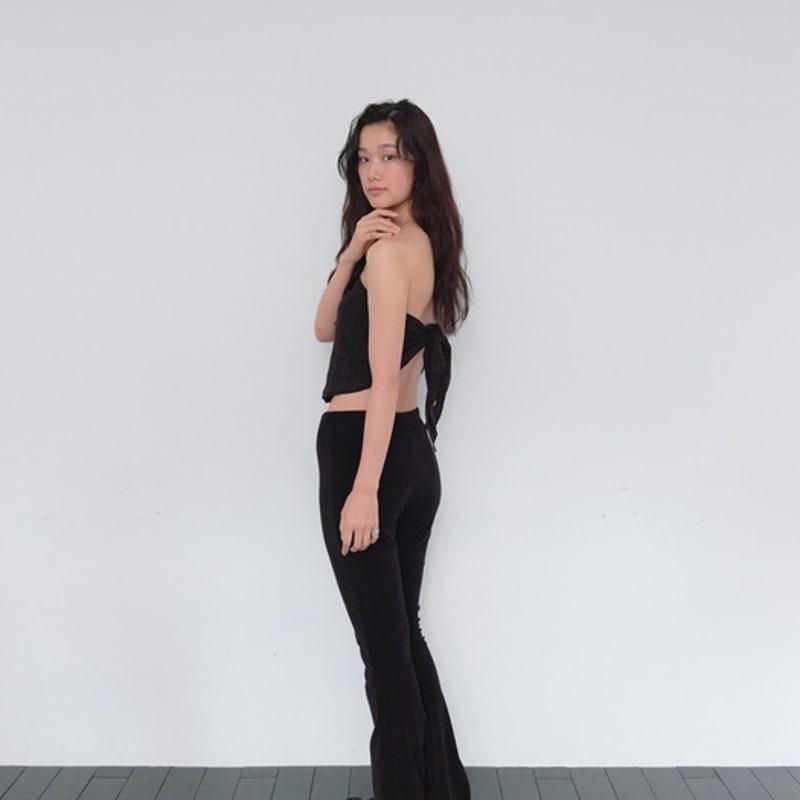 muwm Flare Banding Pants & Modular Shawl (Black)