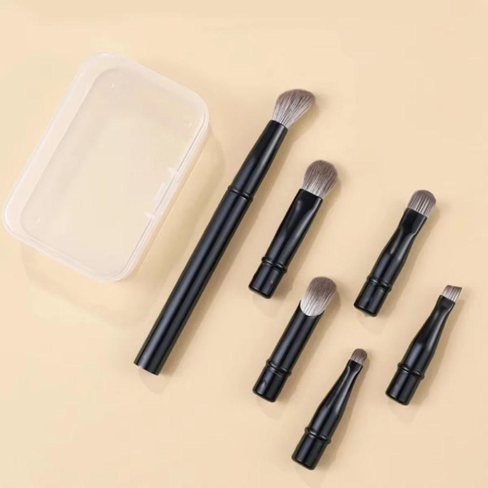 6Pcs Brushes Portable Cosmetic Brushes Set Detachable Eyeshadow Brush  Home