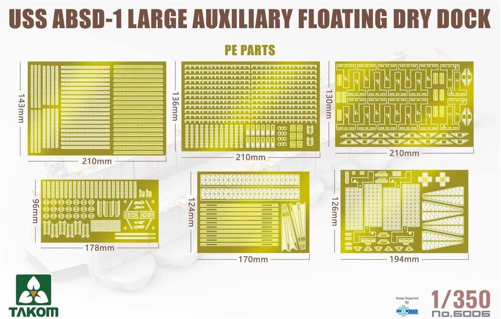 Takom US Navy Split Floating Dock Plastic Model TKO6006 Molded Color 1/350 ABSD-1
