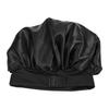 Sleep Bonnet Adjustable Head Wrap Anti Slip Double Layer Hair Bonnet for Long Curly Braided Hair Black with Black Lining
