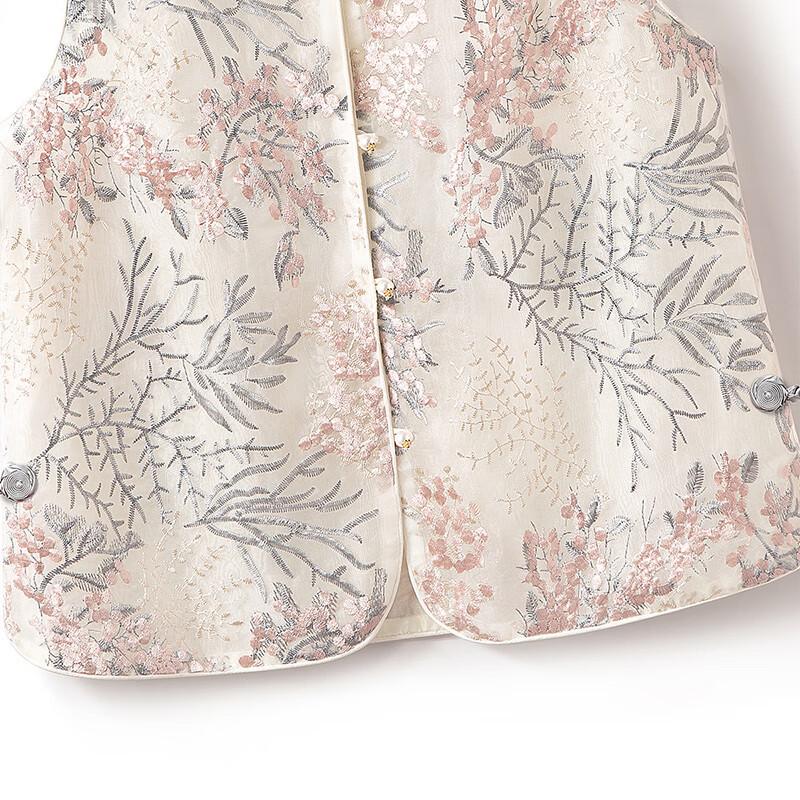 Siboshe Women's V-Neck Embroidered Chinese Style Vest