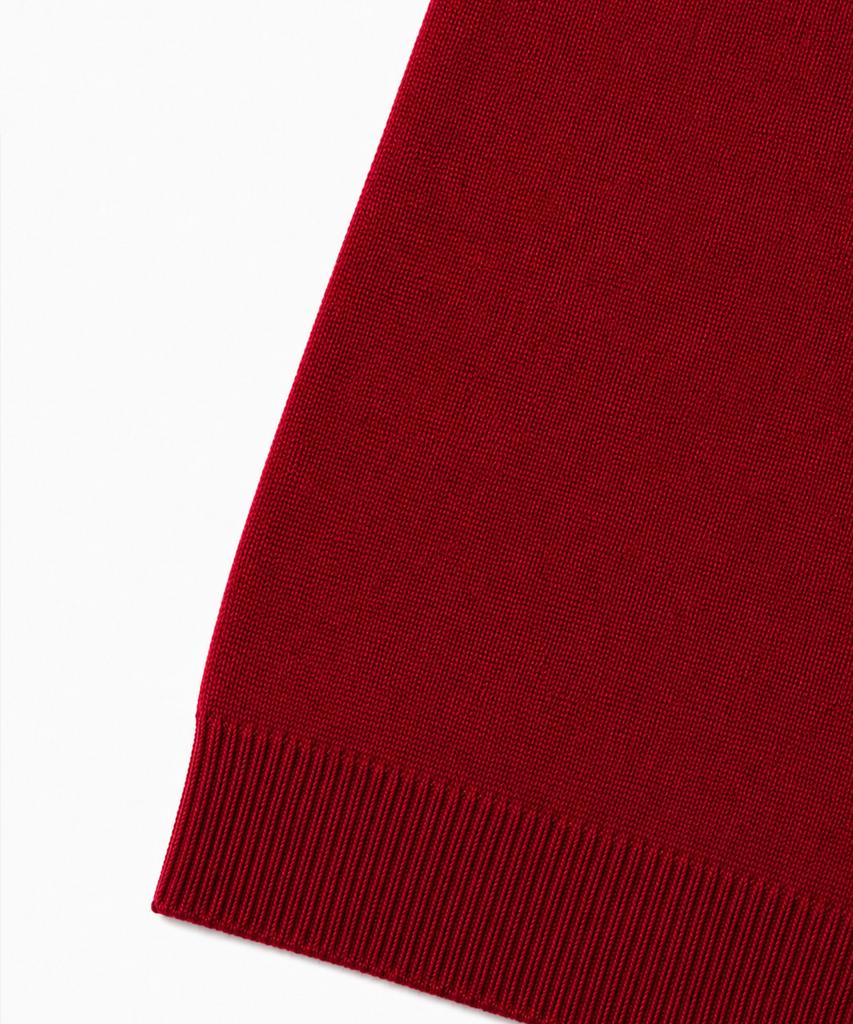 IL CORSO Lambswool Roll-Up V-Neck Knit Burgundy