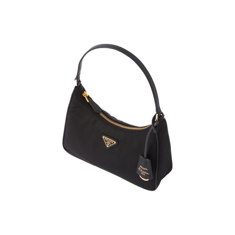 Prada Re-Edition 2005 Enamel Metal Triangle Logo Zipper Closure Recycled Nylon Mini Shoulder Tote Bag Women bags Black 1NE204-R064-F0632