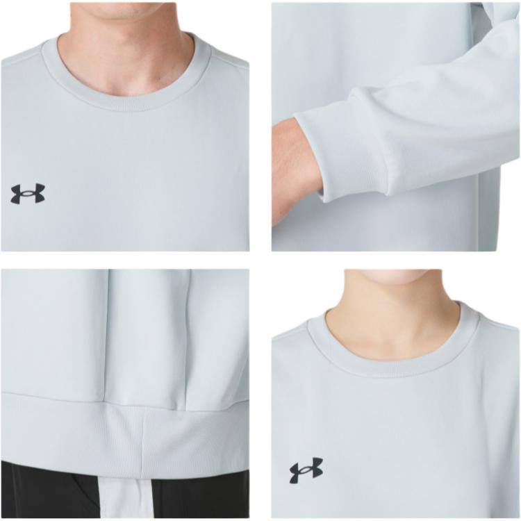 Under Armour Logo Pattern Round Neck Pullover Sports Long Sleeve Sweatshirt Unisex Sweatshirt Light-Blue 24600305-009