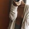 Spring Women's See-Through Wool Turtleneck Sweater - Lightweight, Close-Fitting Base Layer