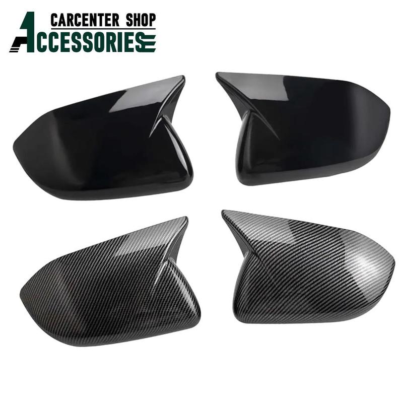 2PCS Carbon Fiber Pattern Mirror Case Black Side Wing Rearview Mirror Cover Trim for Ford Explorer 2024 LHD