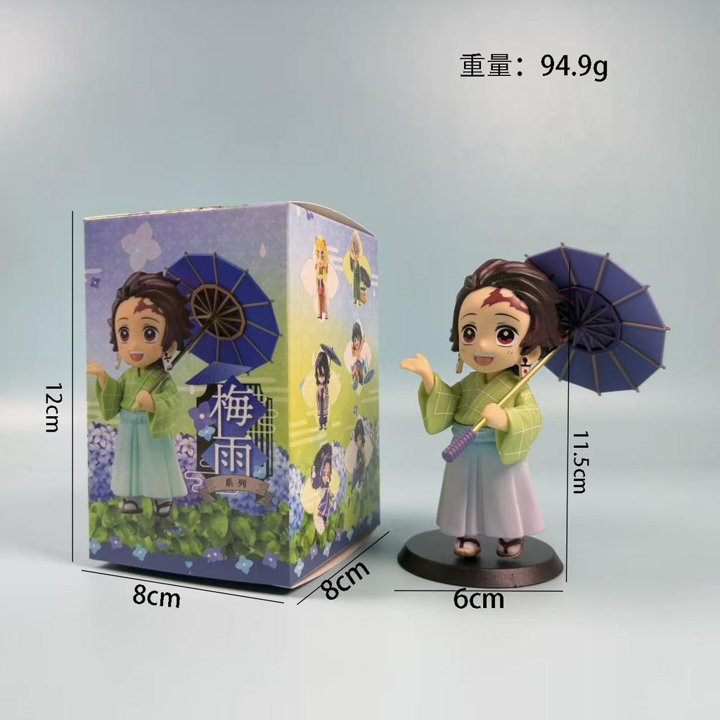 Demon Slayer Series Cute Figure Plum Rain Series Kochou Shinobu Tomioka Giyuu Kanroji Mitsuri Desktop Ornament Collection Gifts