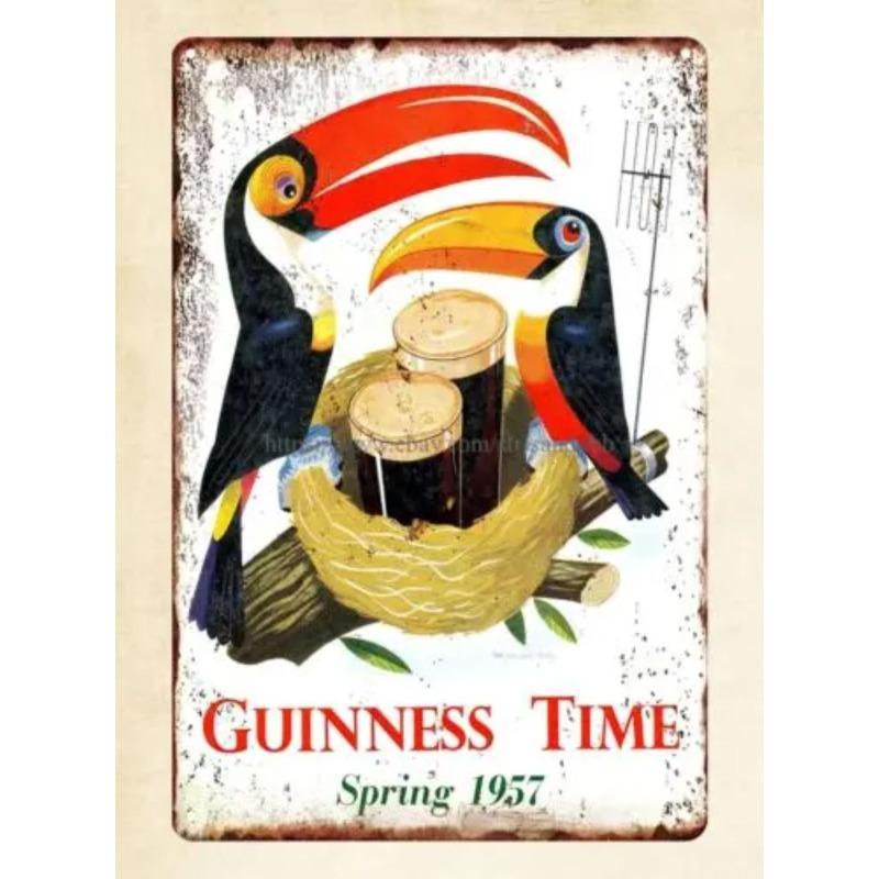 Vintage Beer Metal Sign, New Year Pub Decor Plaque