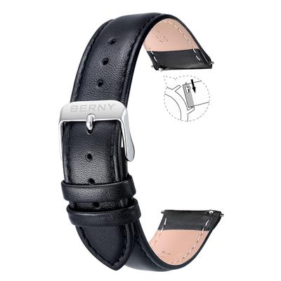 Correa de reloj de 20 mm Correa de reloj Correa de reloj Correa de reloj de cuero genuino de liberación rápida Cuero negro [BERNY]