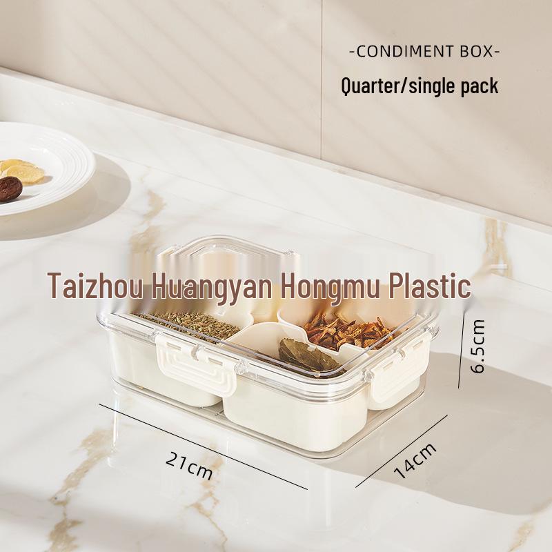 Divided Airtight Spice & Ingredient Storage Container with Lids