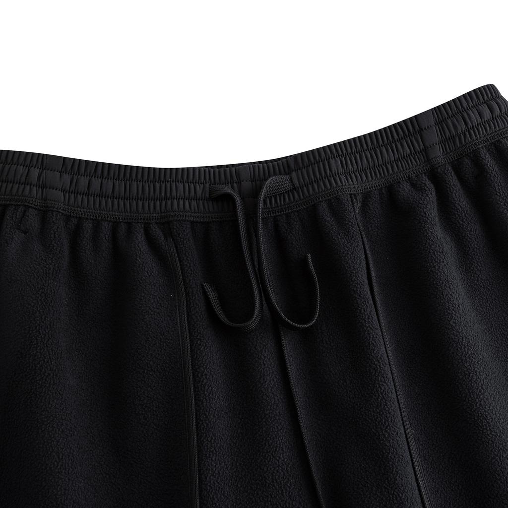 Anta Training Series Mens Woven Sports Long Pants Winter Outdoor Fleece Casual Pants Men Bottoms Basic-Black 952547514N-6