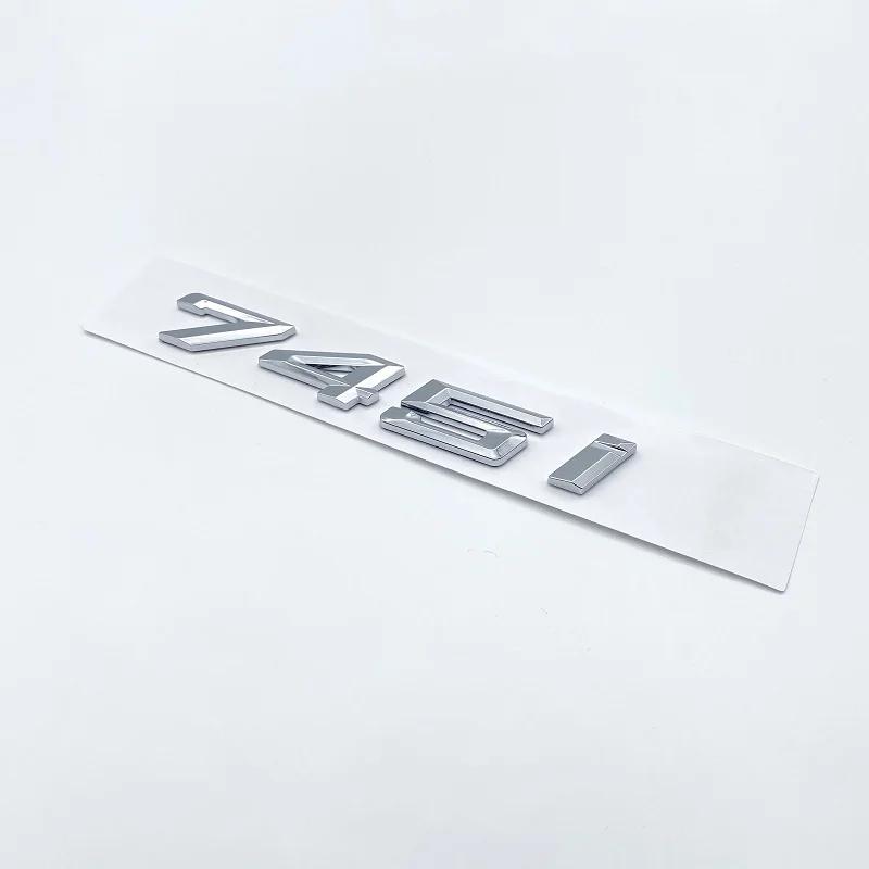 New Font Numbers Letters 730i 740i 745i 750i 760i Top ABS Emblem for BMW 7 Series Car Trunk Nameplate Logo Sticker Black Chrome