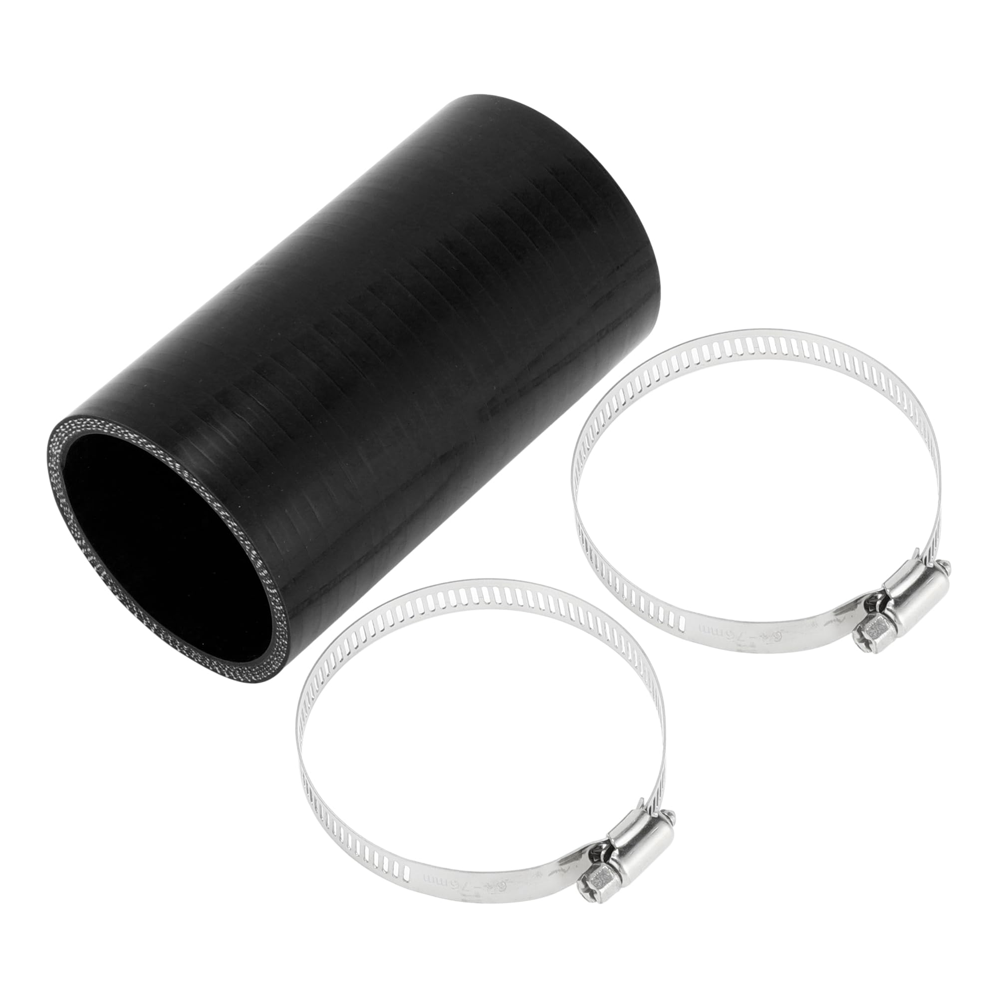 

X AUTOHAUX 1 Set 60mm/2.36 ID 127mm/5 Length 0 Degree Black Car Silicone Hose with Clamp Hose Universal Inner diameter 60mm чорний