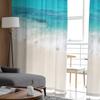 Karibisches Meer und sonniger Tag, transparente Tüllvorhänge für Wohnzimmer, Schlafzimmer, Küchendekoration, Voile-Organza-Vorhänge
