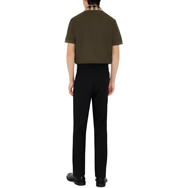 Burberry checkered-collar cotton polo shirt 80959231