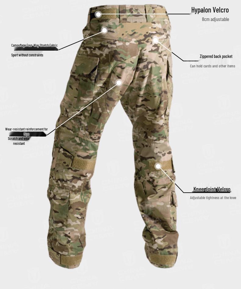 Tactical Men's Outdoor Camouflage Pants: Wear-Resistant, Scratch-Resistant, Multi-Pocket