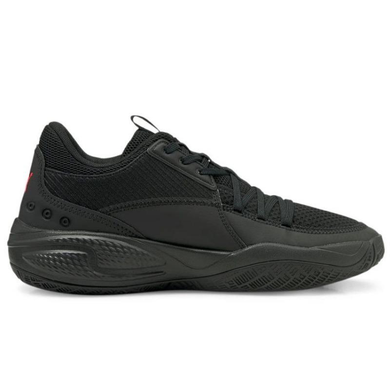 Puma Court Rider Wear-resistant Low Cut Basketball Shoes Unisex Black 376107-01