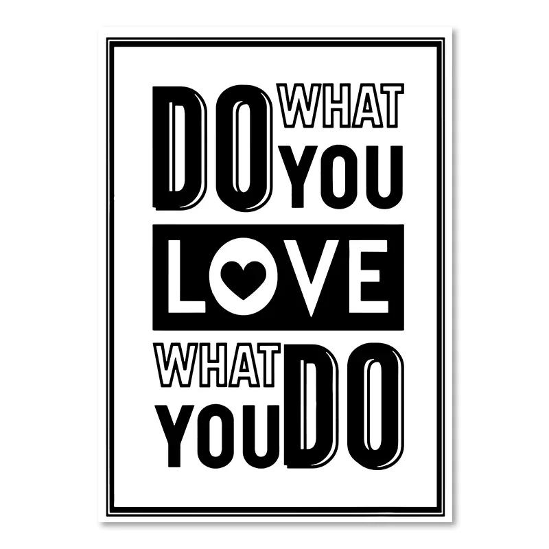 Black White Life Quote Canvas Painting Scandinavian Style Love Poster and Print Nordic Wall Pictures for Living Room Home Decor