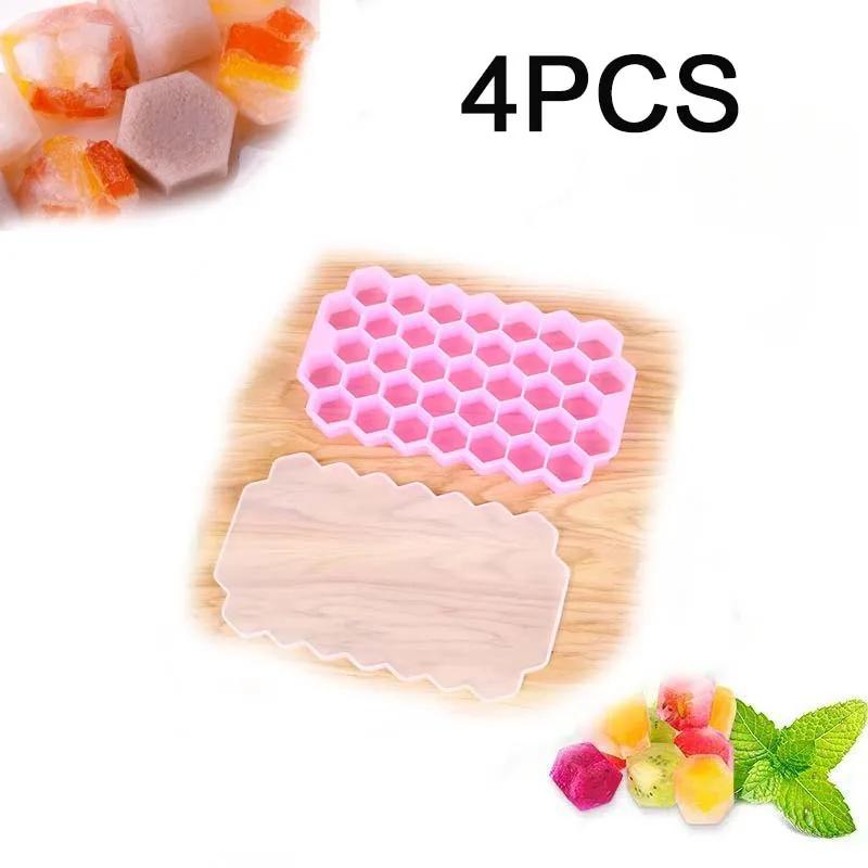 Ice Molds Silicone Honeycomb Hexagonal Template Popsicle Cube Mold Reusable BPA Free DIY Popsicle Mold Ice Cube Trays