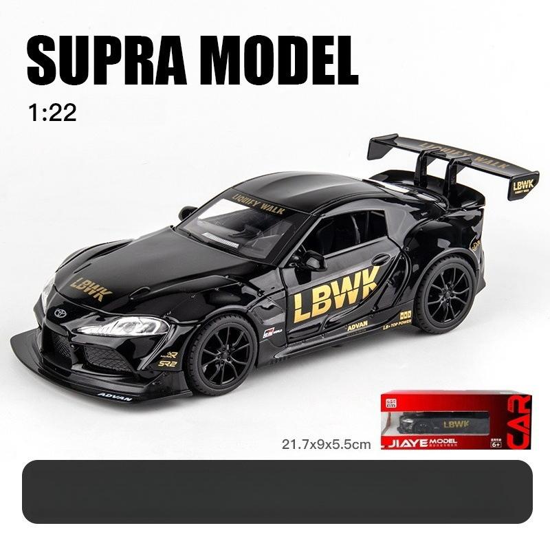 1/22 Maßstab Toyota Supra Legierung Rennwagen Modell Diecast Sound & Licht Auto Shop Ausstellungsdekorationen Sammler Ornamente