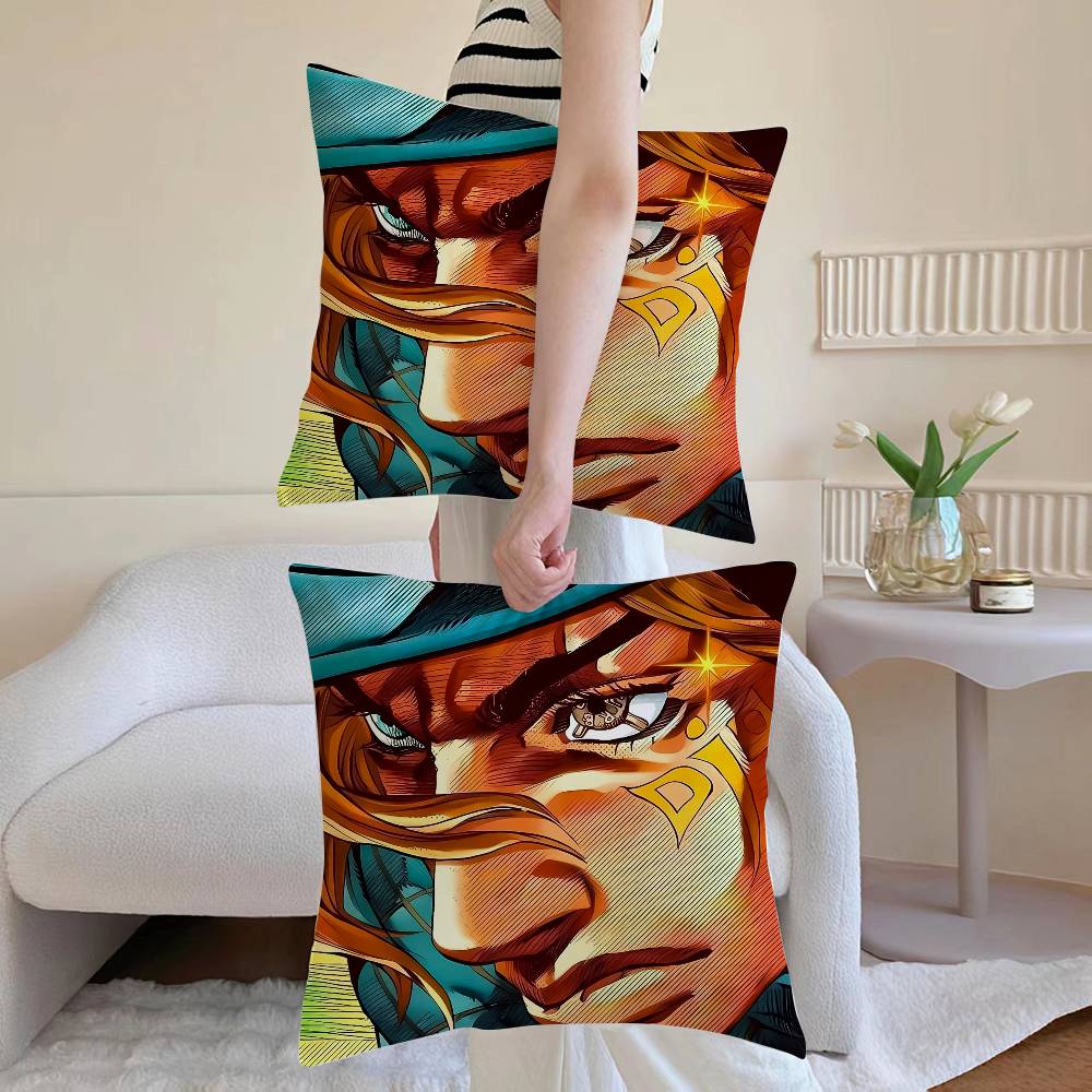 JoJos B-Bizarre Adventure Pillow Case Anti-dustmite Pillowcase Invisible zipper silky Sofa cushion cover