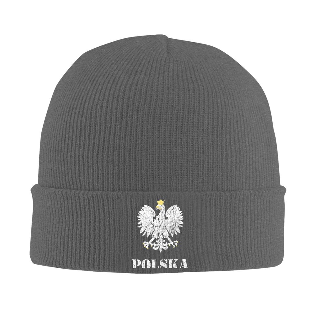Polska Vintage Poland Polish Flag Knit Hat Beanie Autumn Winter Hat Warm Acrylic Casual Polish Eagle Cap for Unisex Women Gifts
