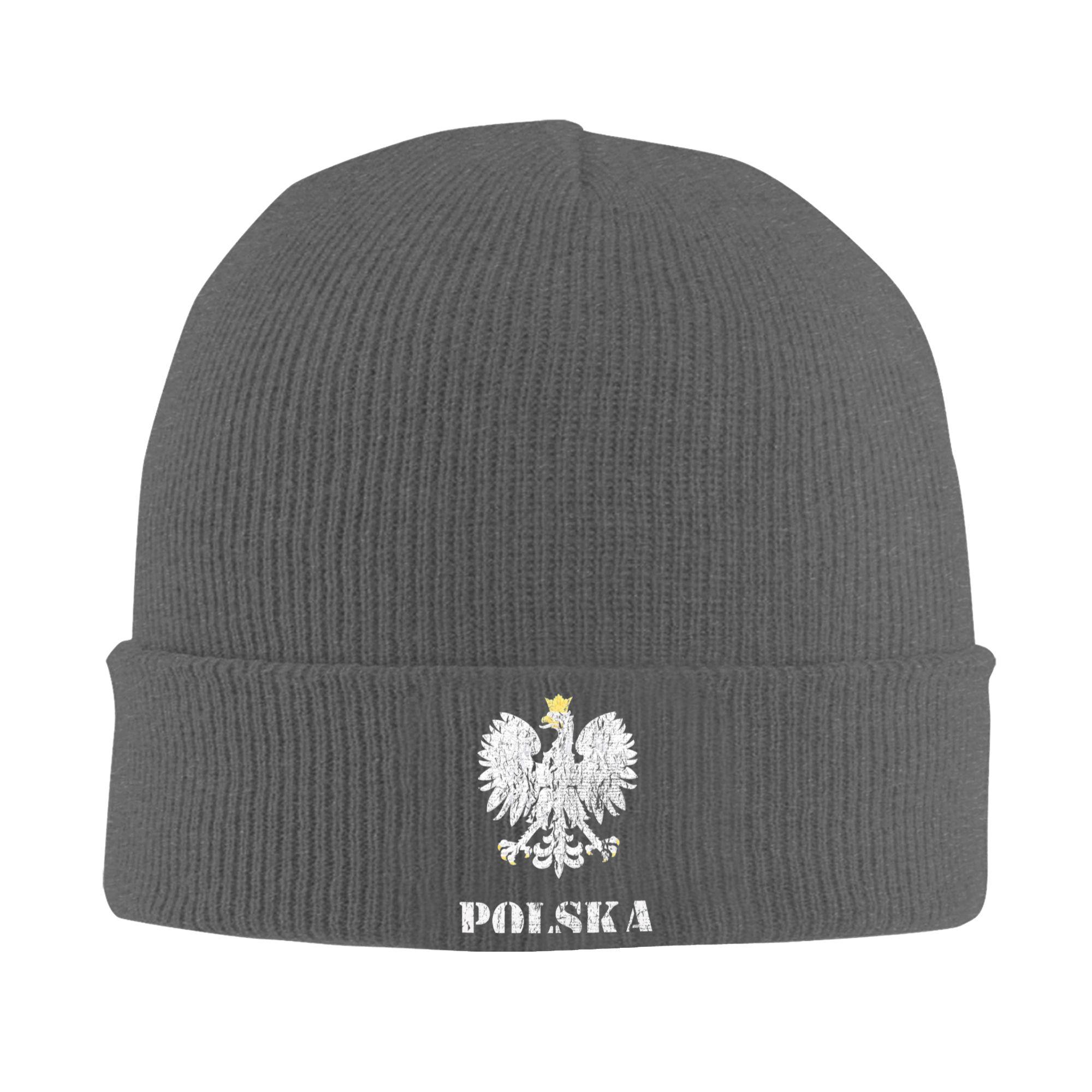 Polska Vintage Poland Polish Flag Knit Hat Beanie Autumn Winter Hat Warm Acrylic  Casual Polish Eagle Cap for Unisex Women Gifts One Size