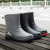Men Waterproof Anti Slip Rain Boots Rubber Outdoor Fishing Warm Winter Shoes
