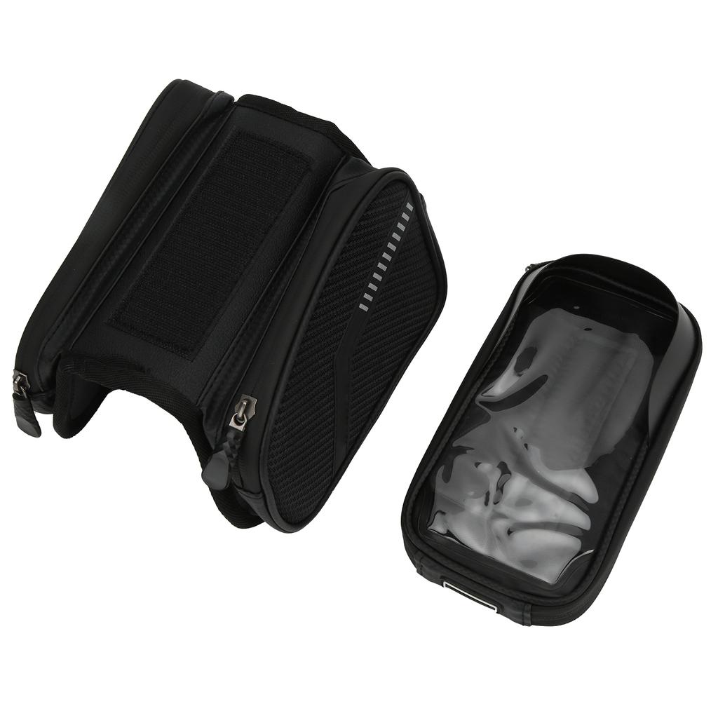 Fahrrad-Handy-Vorderrahmen-Tasche mit Doppelreißverschluss, wasserdichte Oberrohr-Lenker-Tasche für Radfahren