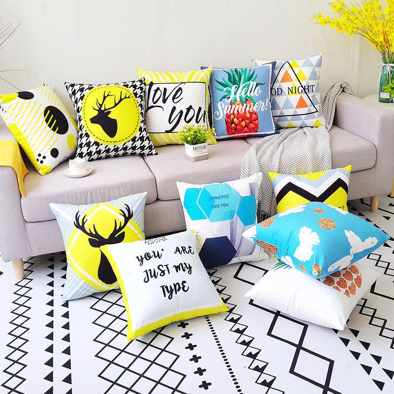 New Modern Nordic Simple Pillowcase Living Room Sofa Home Pillowcase Short Plush Cushion