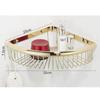 Solid Copper Bathroom Corner Shelf Triangle Storage Basket Single Double Layer Wall Mounted Organizer Shower Toilet