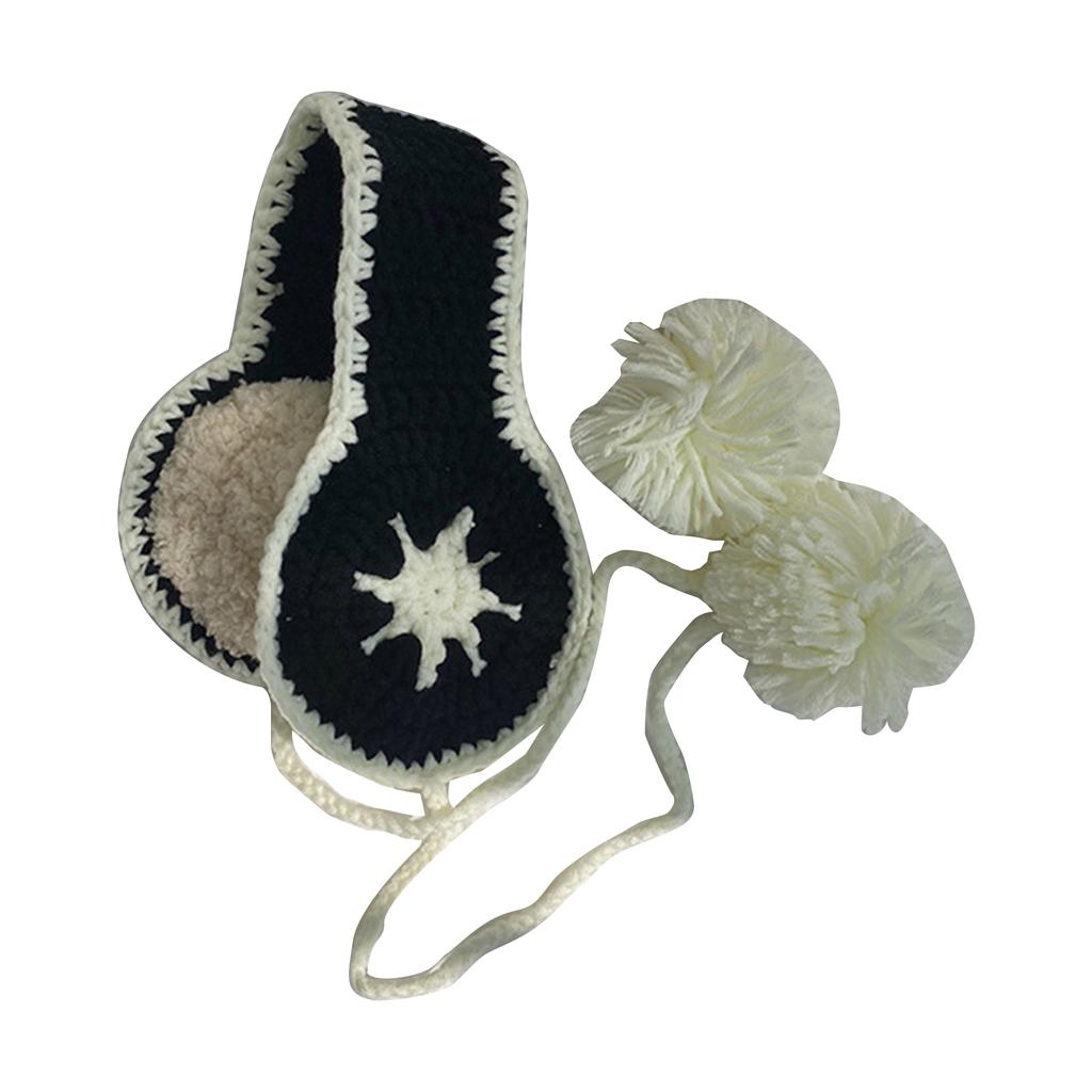 Knit Strap Ear Muffs for Women Warm Ear Warmers Cold Weather Ear Protective Furry Ear Covers for Outdoor Photo Earmuff