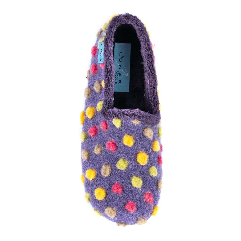 Lunar Womens/Ladies Helix Polka Dot Slippers