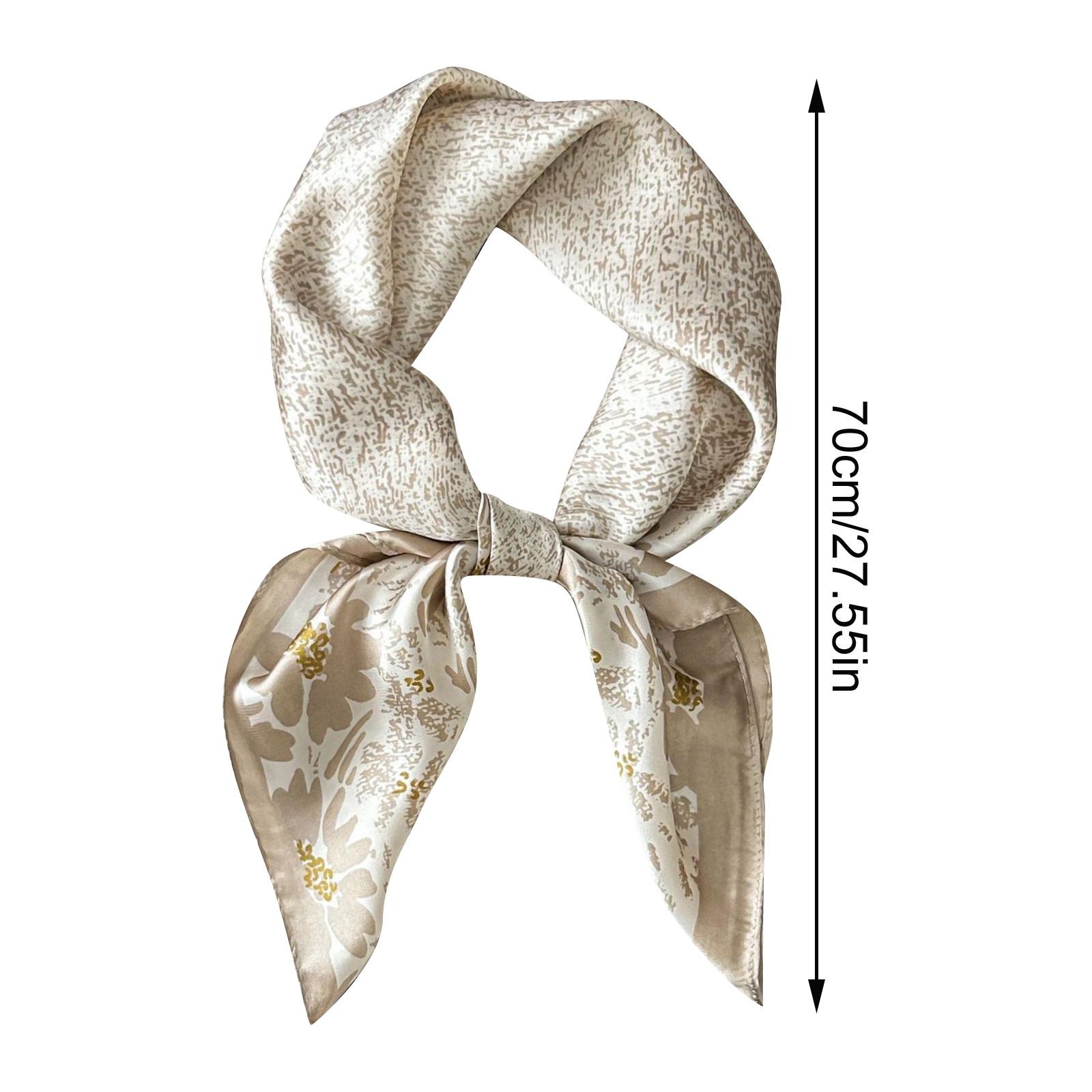 

Модный шарф из натурального шелка, квадратный банделет, женский шелковый темпераментный маленький шарф, шейный декоративный шарф, печатные шарфы, этнический шарф One Size