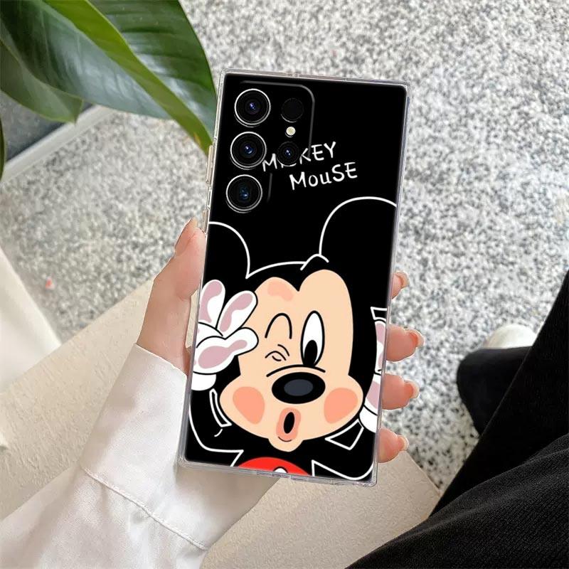 Disney Stitch Mickey Donald Duck Transparent Case For Samsung Galaxy S26 S25 Ultra S24 S22 S26 Plus S20 S23 S21 S25 FE 5G Cover