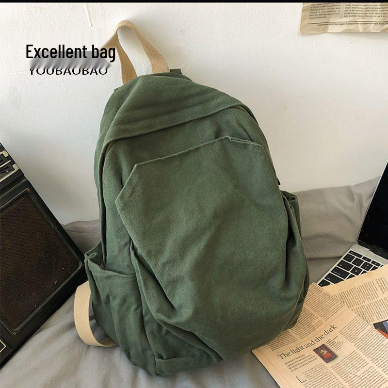 

Women s Retro Canvas Backpack: Spacious, Durable & Stylish for College, Travel & More зелений