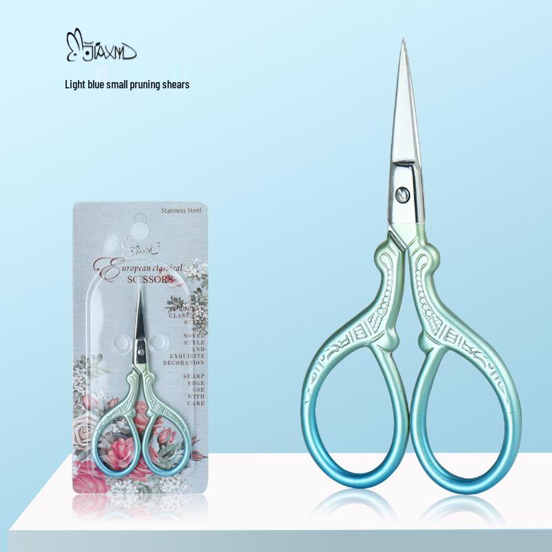 Gold-Plated Stainless Steel Crane Scissors Set for Cross-Stitch, Thread Snipping, and Tea Bag Opening