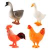 Simulation Poultry Farm Model Set, Pecking Rice Rooster Hen Duck Goose Ornament Model Toy