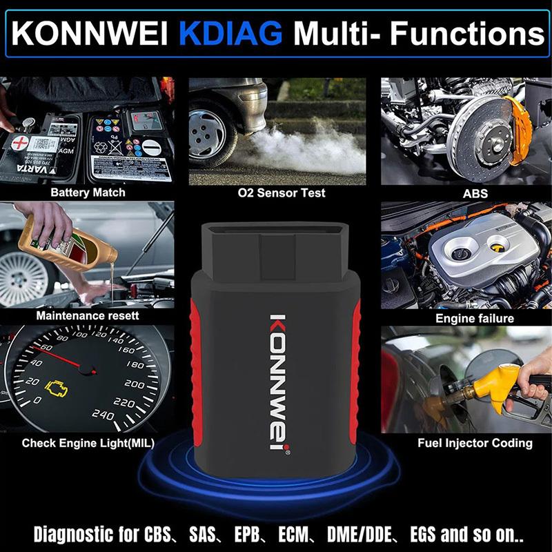 2026 KONNWEI KDIAG Scanner Auto Complet Système Réinitialisation SAS EPB Service Programmeur ECU Outil de Diagnostic Auto OBD OBD2 pk Thinkdiag MINI