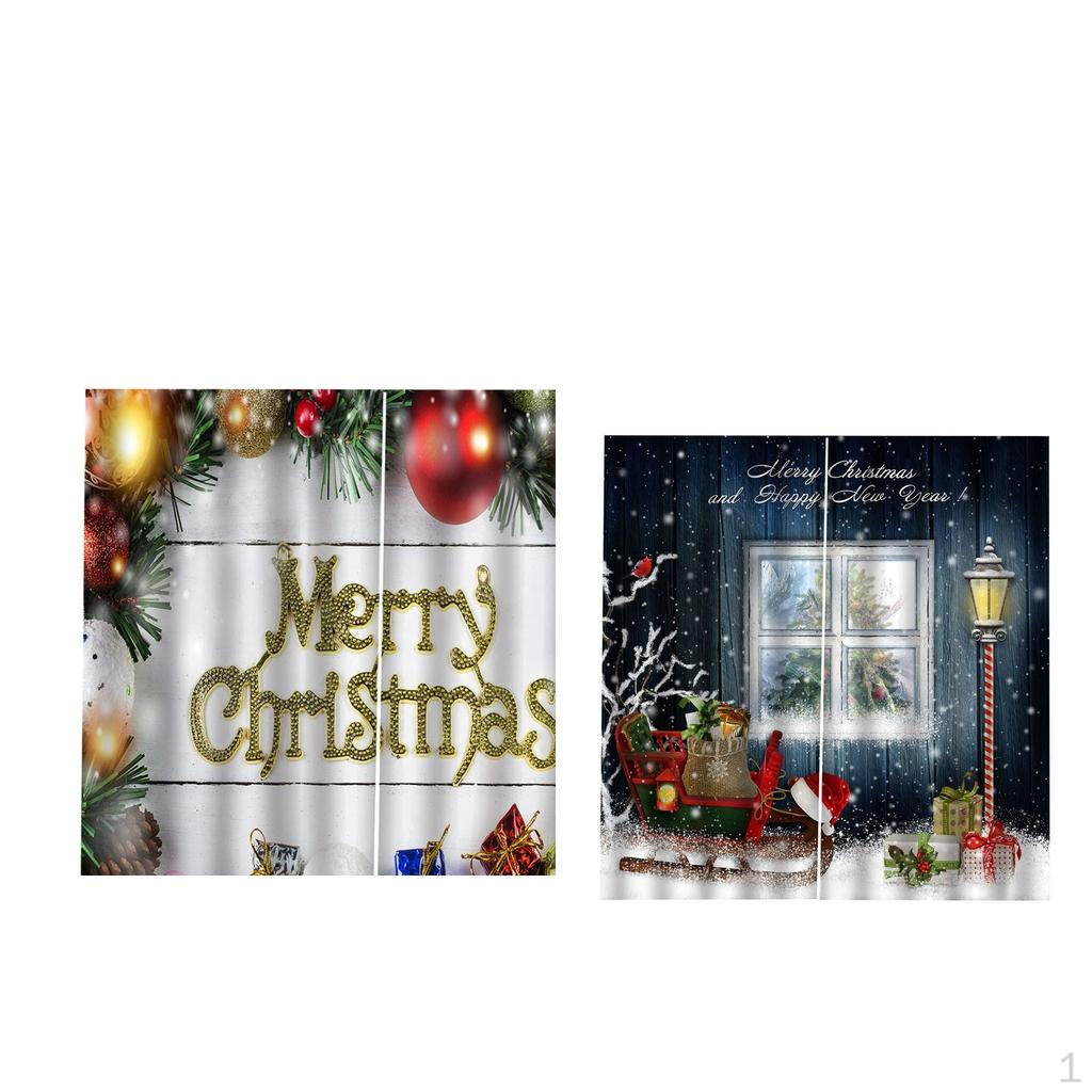 

2pcs / Christmas Pattern Living Room Window Drape